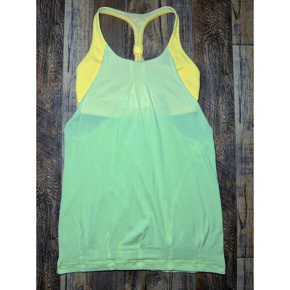 Size 6 Lululemon Racerback Tank Lot – Yellow & Printed Workout Tops - Picture 2 of 10